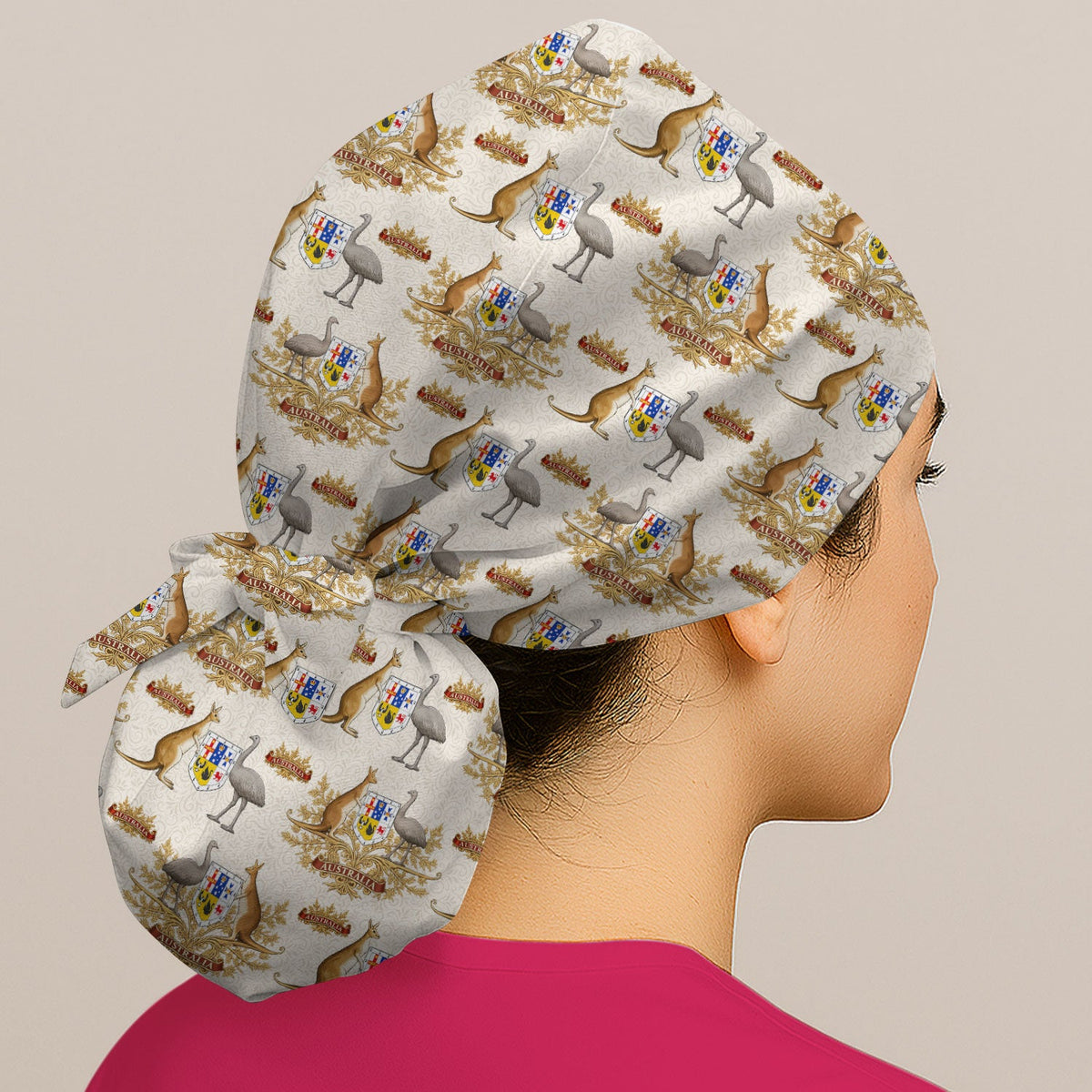 Australian Kangaroo Emu Coat Of Arms Scrub Cap