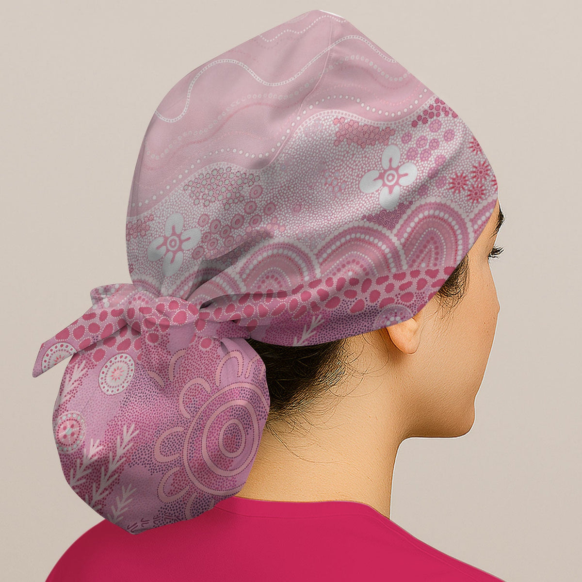 Floral Mandala Dot Scrub Cap