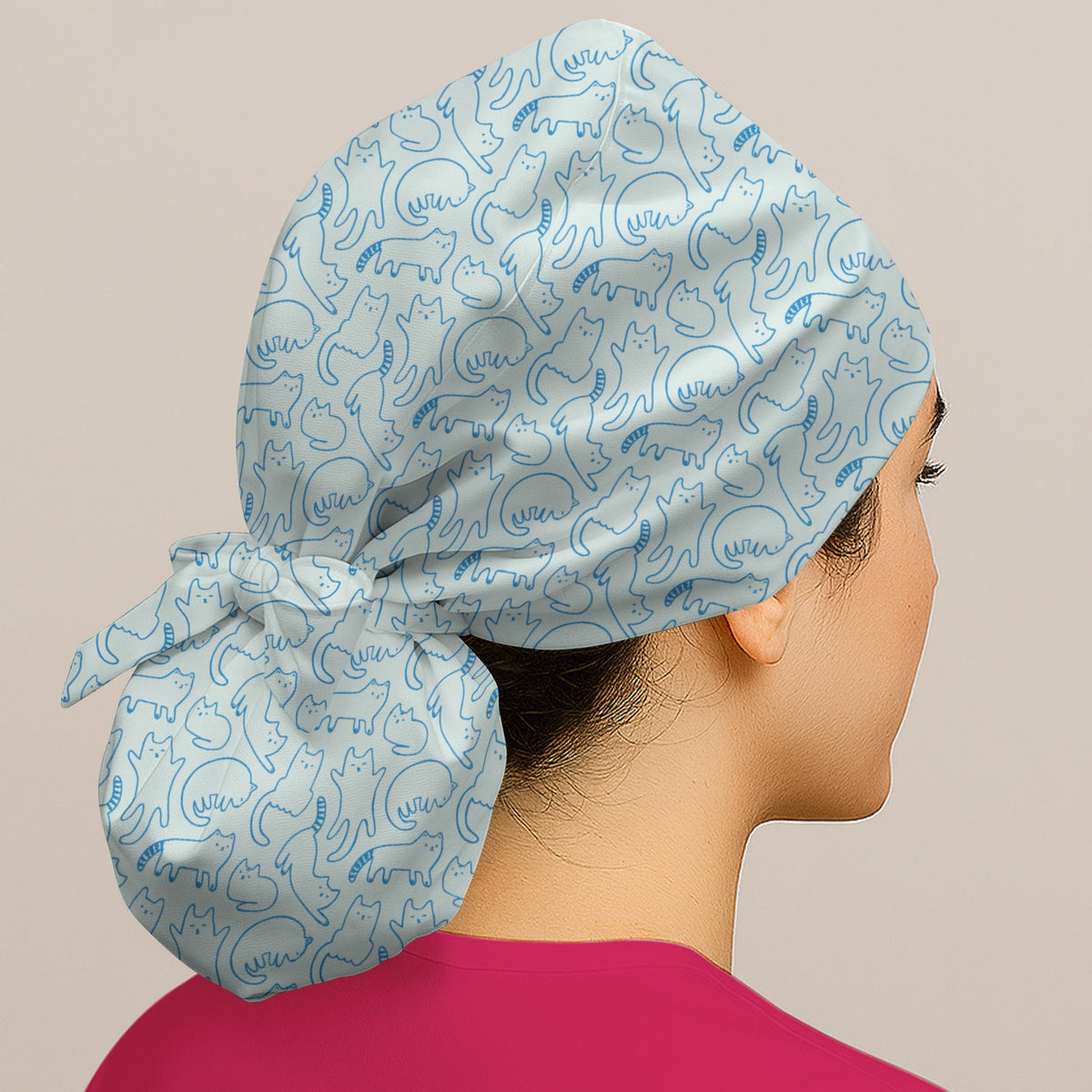 Artistic Cat Scrub Cap