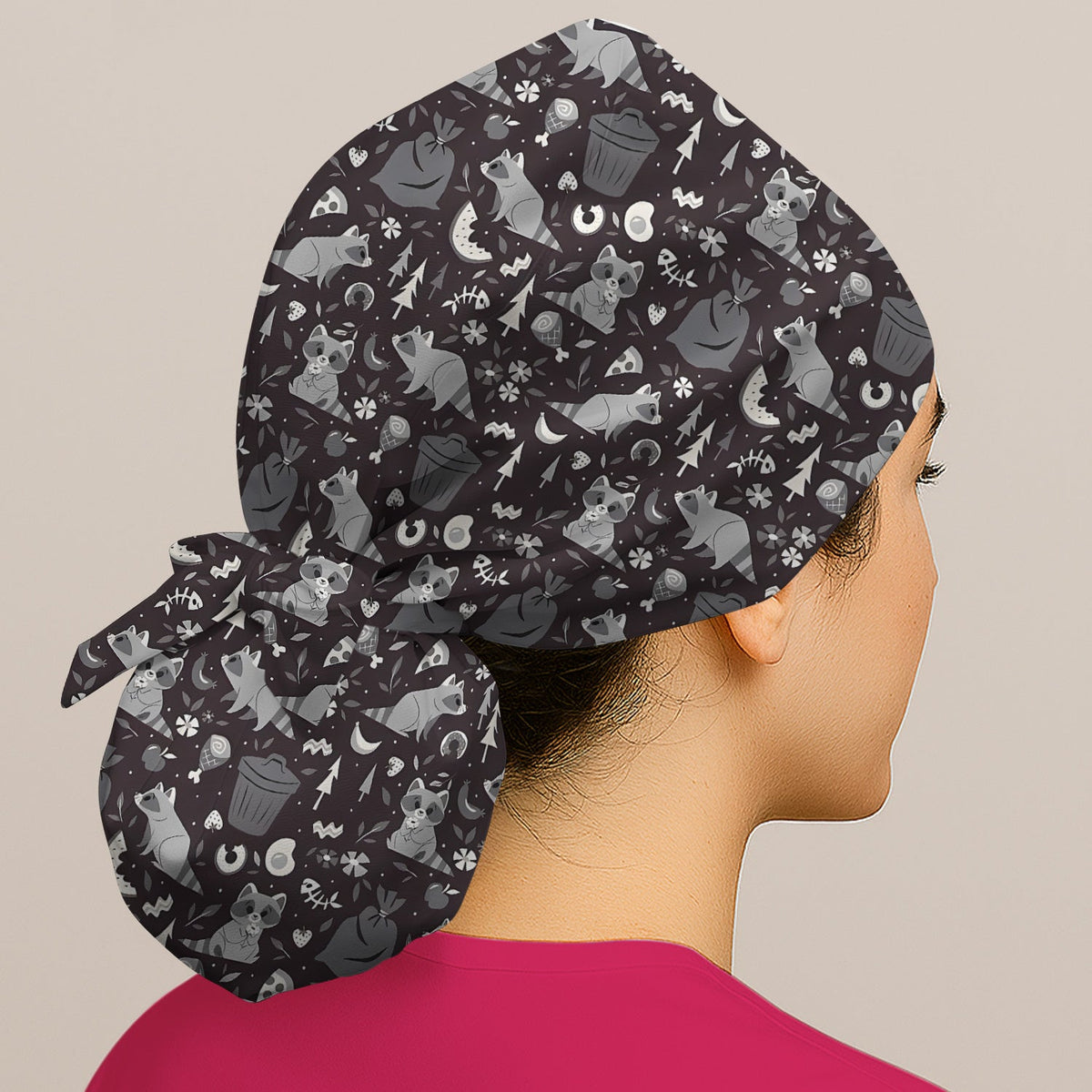 Raccoon Forest Food Scrub Cap