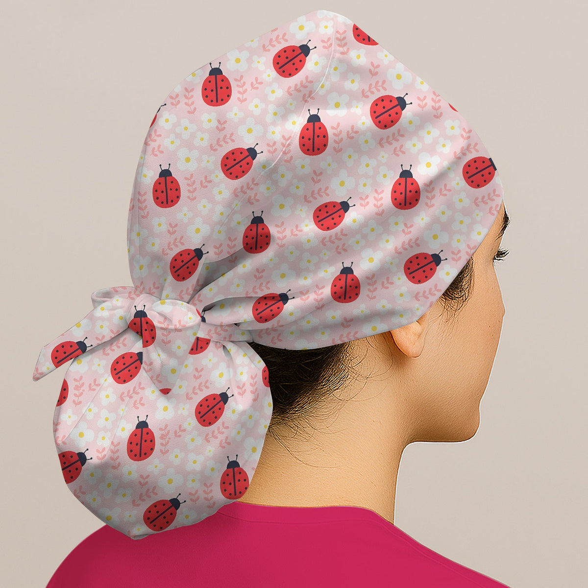 Ladybug Blossom Scrub Cap