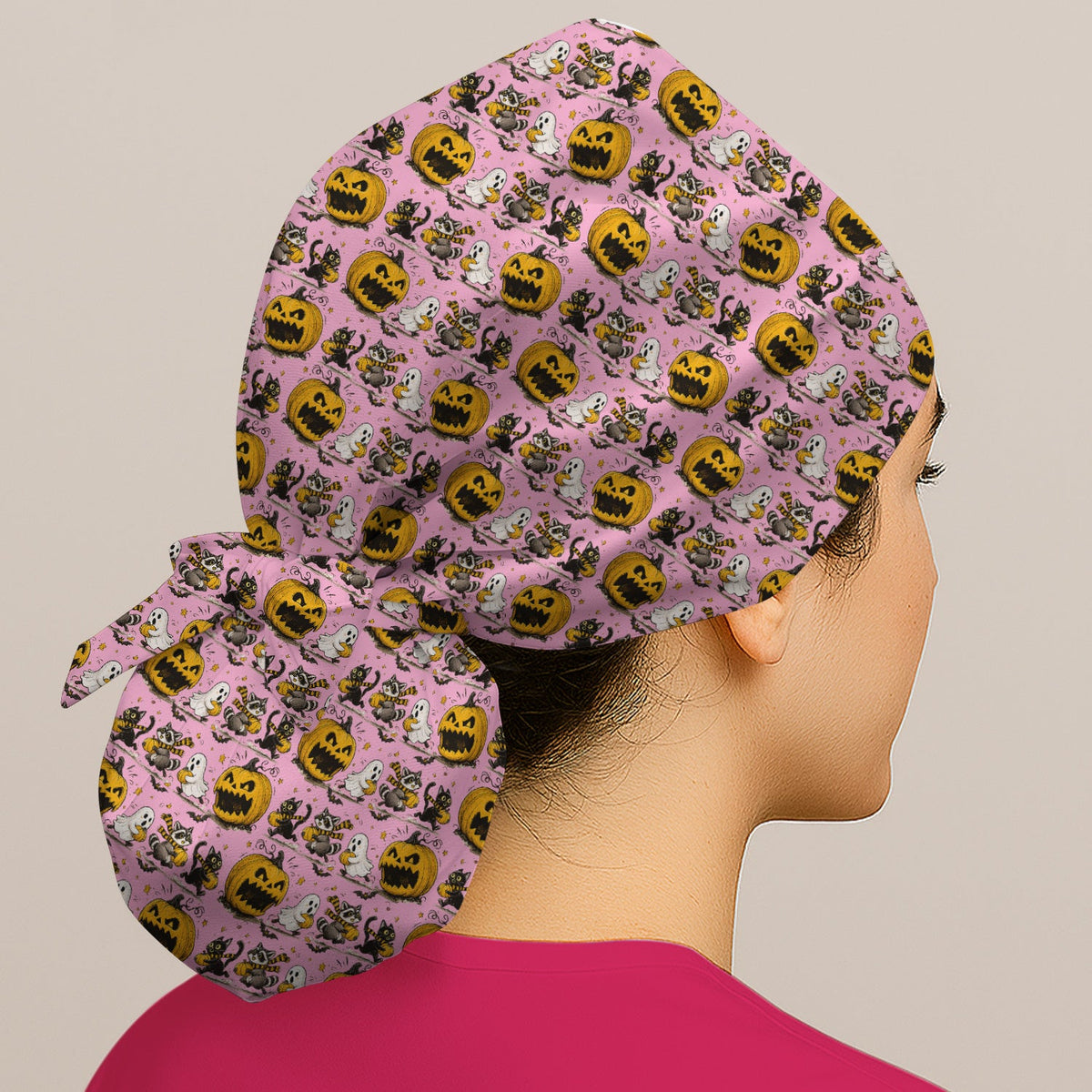 Spooky Woodland Critters Scrub Cap
