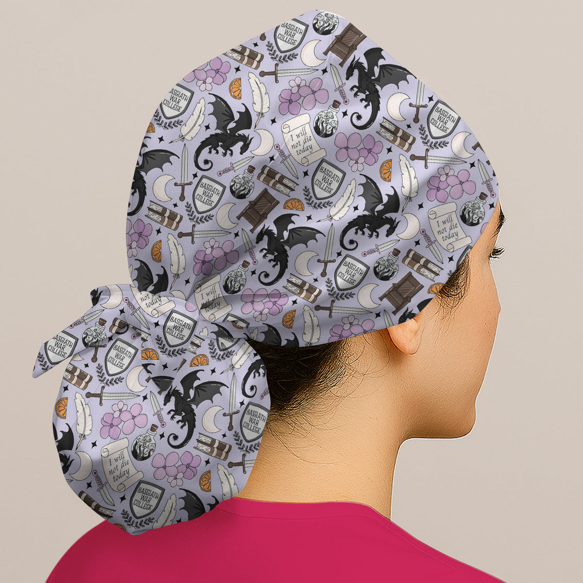 Spooky Gothic Dragon Scrub Cap