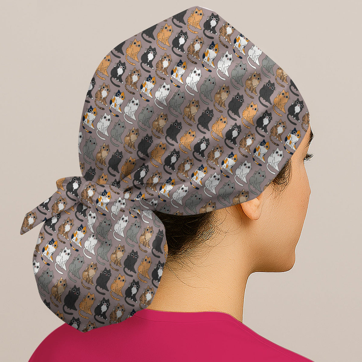 Cat Pattern Scrub Cap