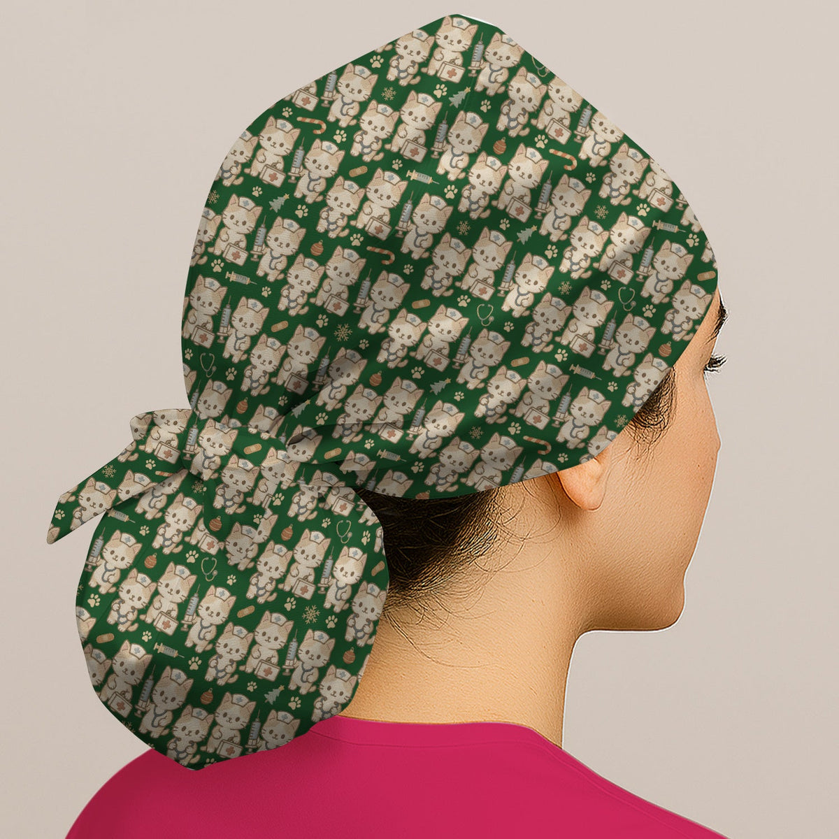 Kitty Scrub Cap - Christmas Gift For Nurse