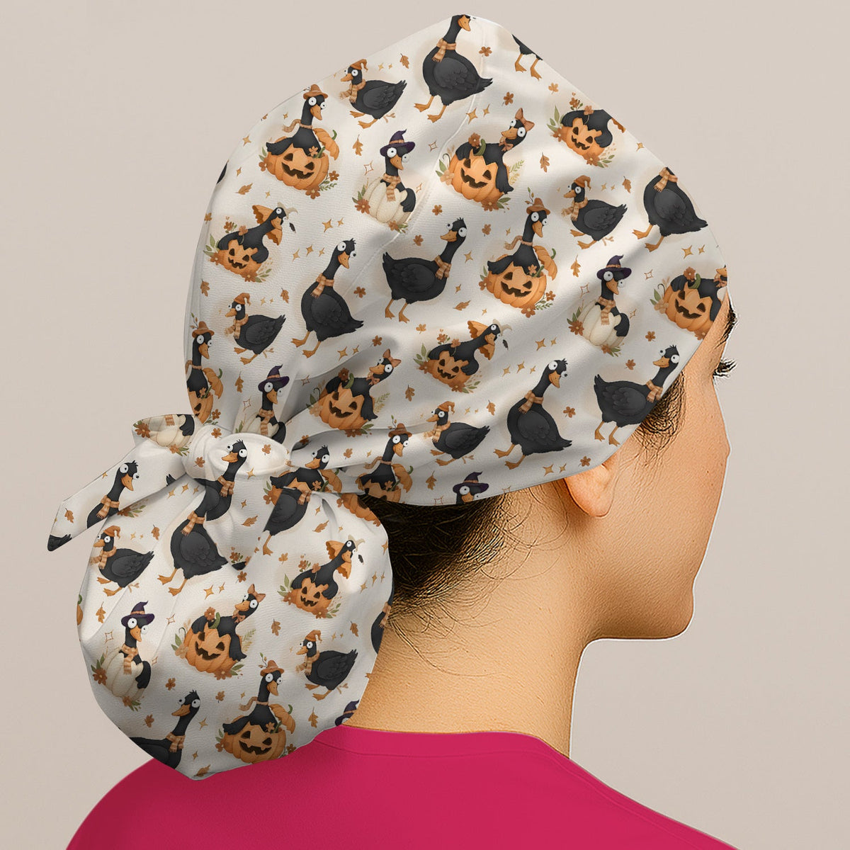 Pumpkin Black Goose Scrub Cap