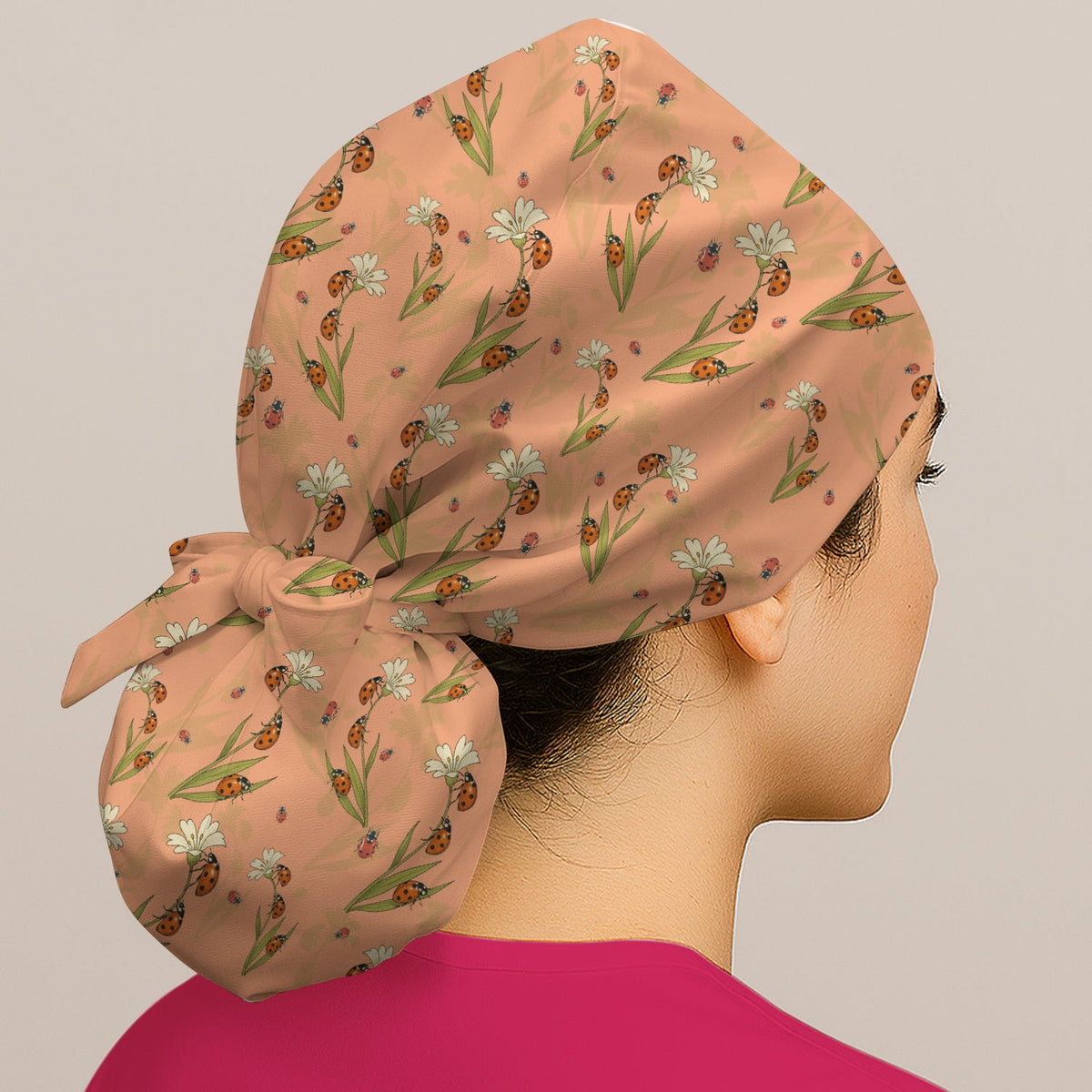 Fresh Daisy Ladybug Garden Scrub Cap