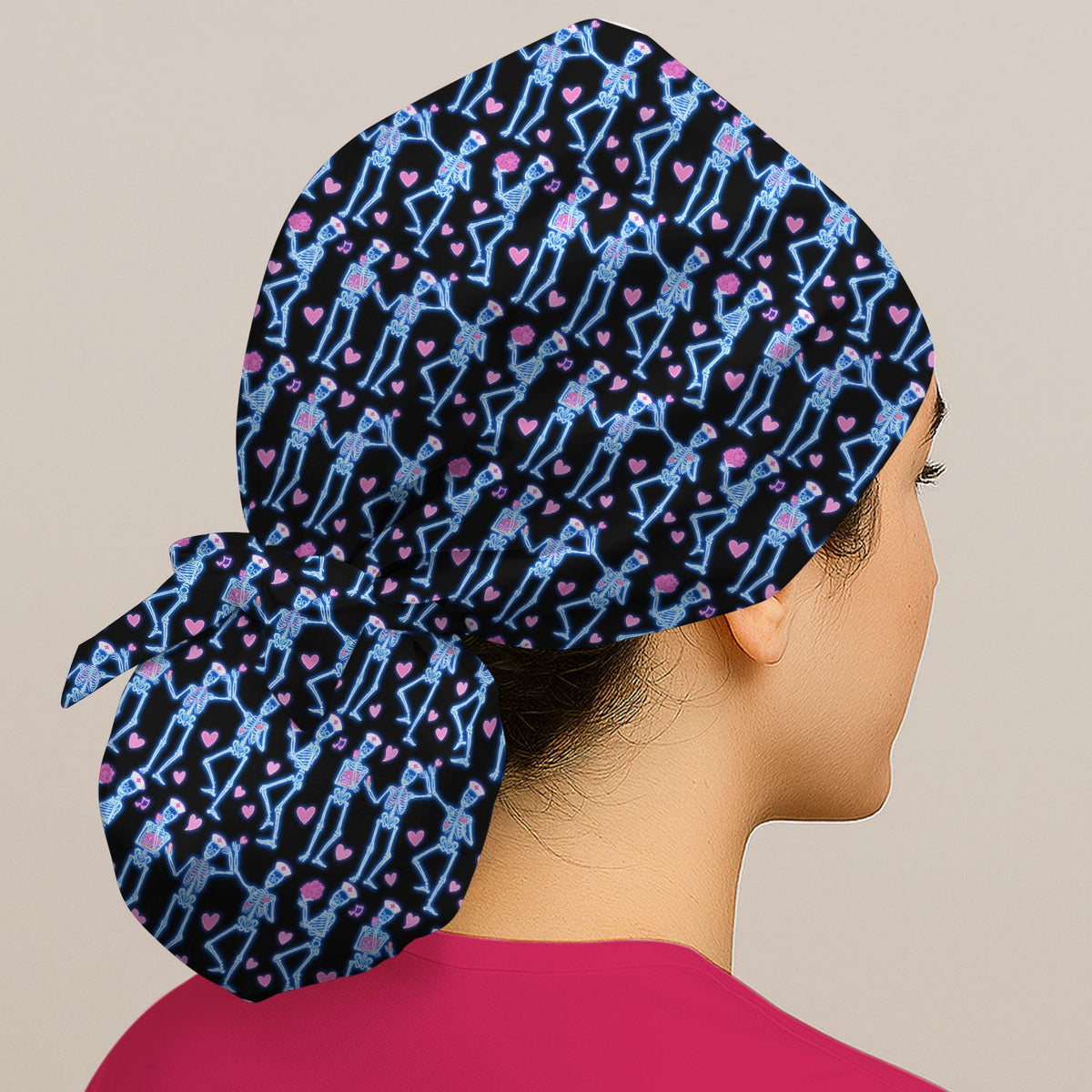 Skeleton Heart Scrub Cap