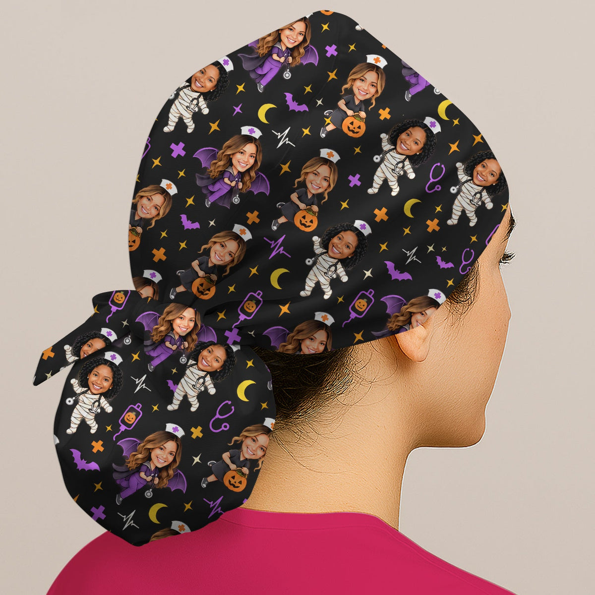 Personalized Halloween Photo Scrub Cap