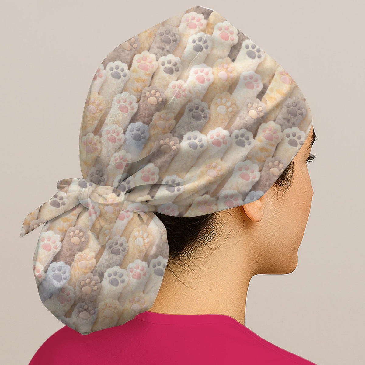 Fluffy Cat Paw Scrub Cap