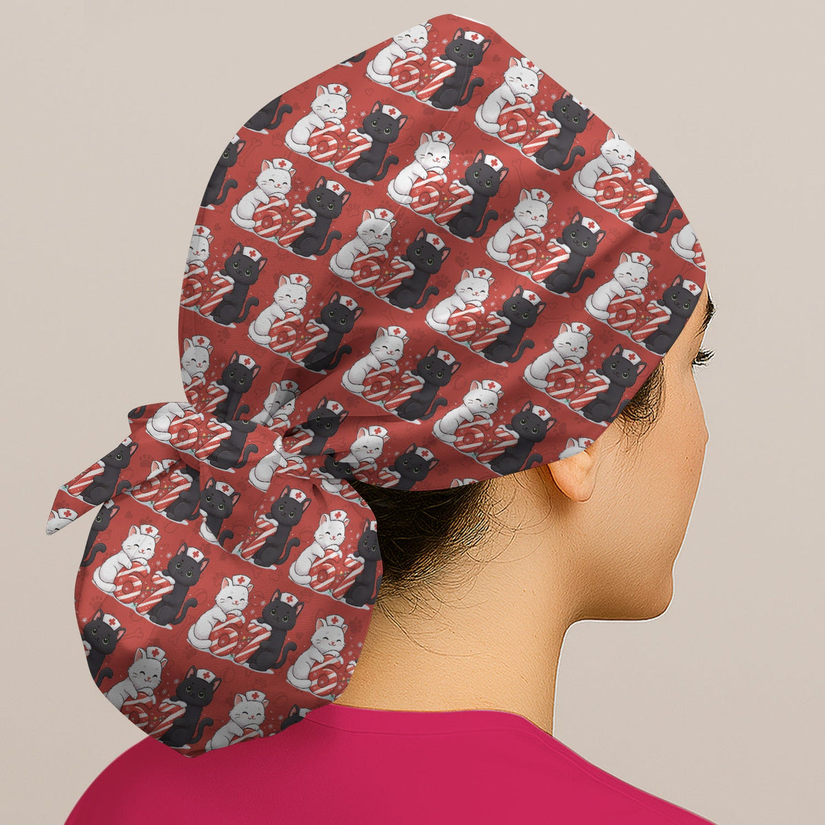 Xmas Cat Nurse Six Seven Scrub Cap