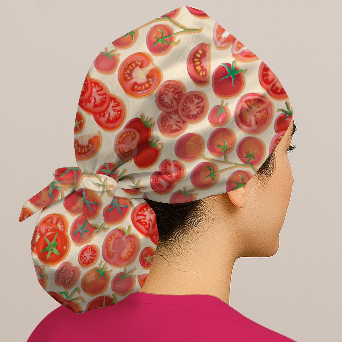 Fresh Cherry Tomato Slices Scrub Cap
