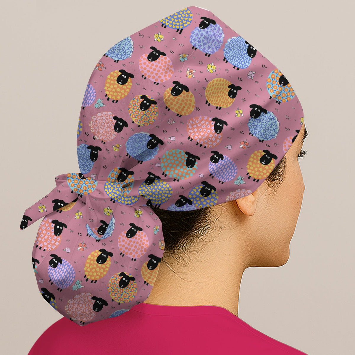 Colorful Sheep Scrub Cap