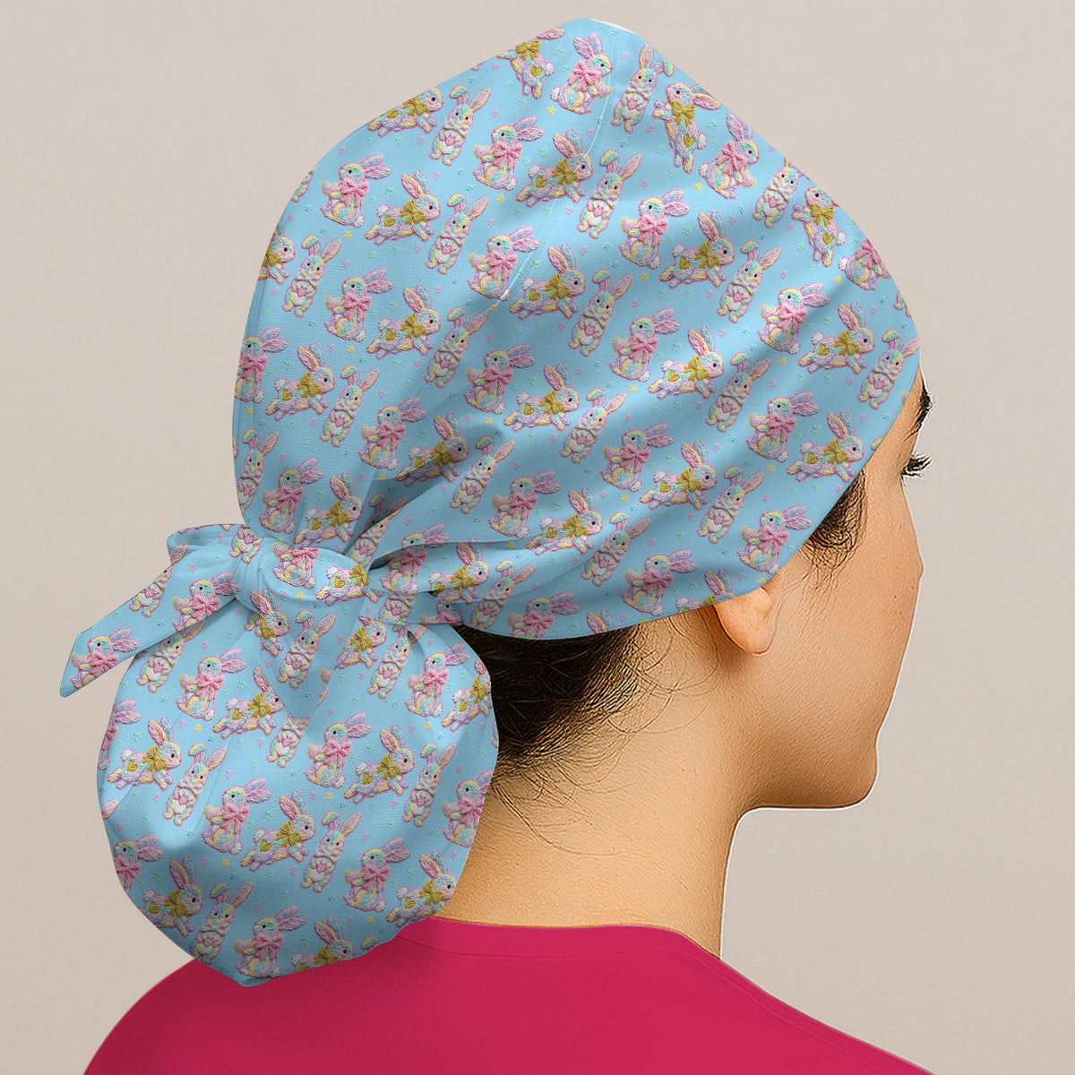 Cartoon Bunny Scrub Cap