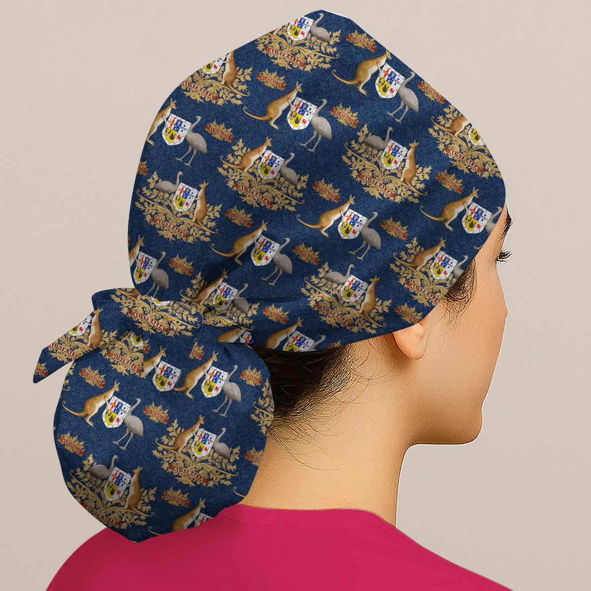 Australian Kangaroo Emu Coat Of Arms Scrub Cap