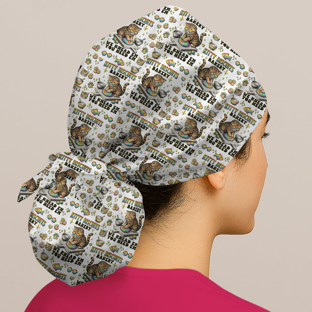 Pride Nurse Cat Baking Scrub Cap