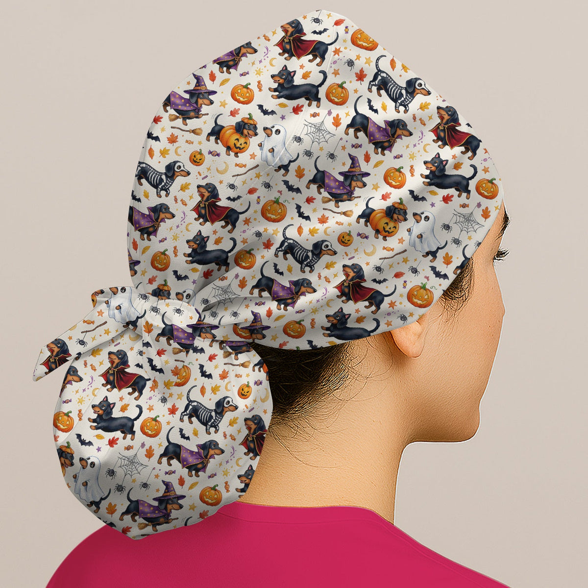 Halloween Dachshund Costume Scrub Cap