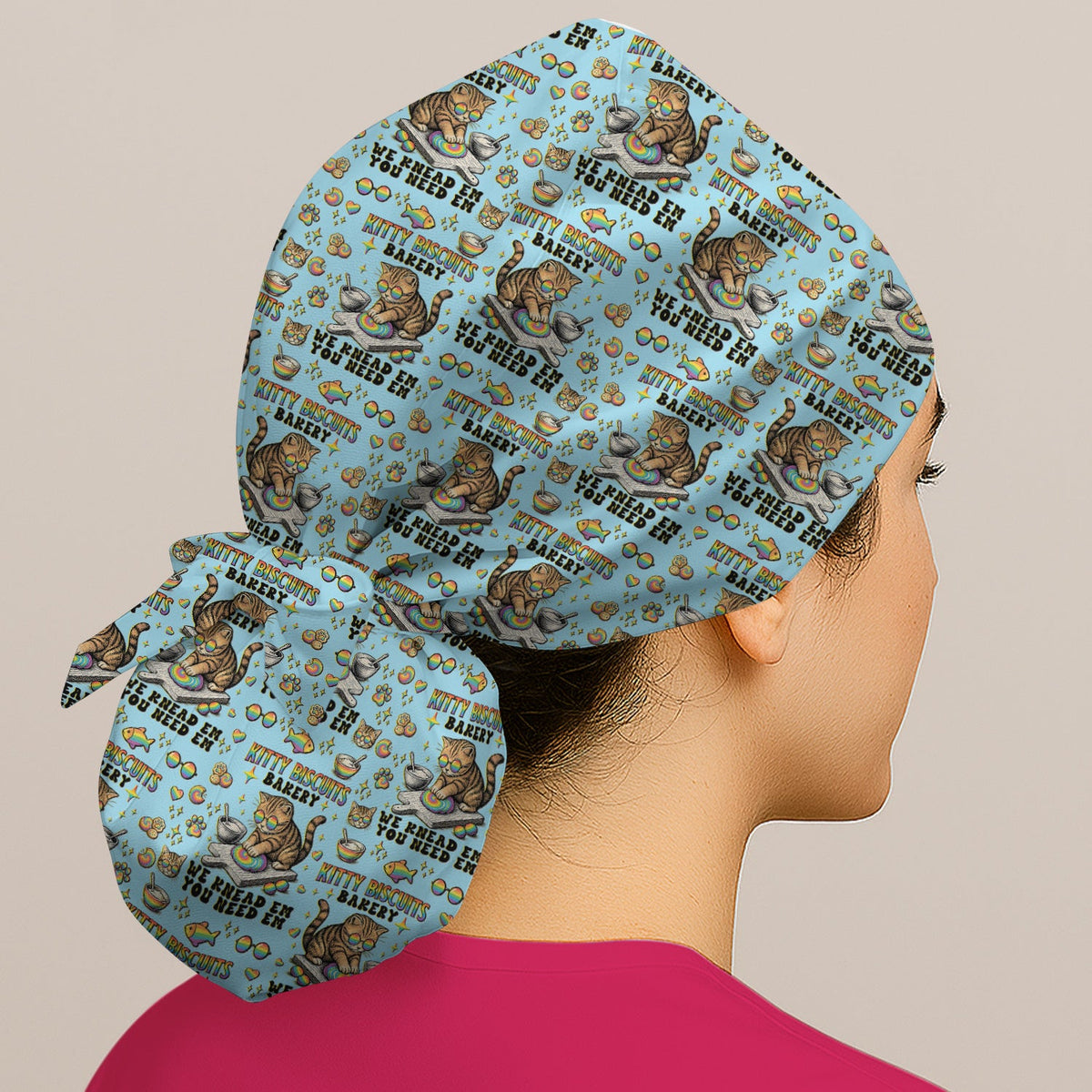 Pride Nurse Cat Baking Scrub Cap