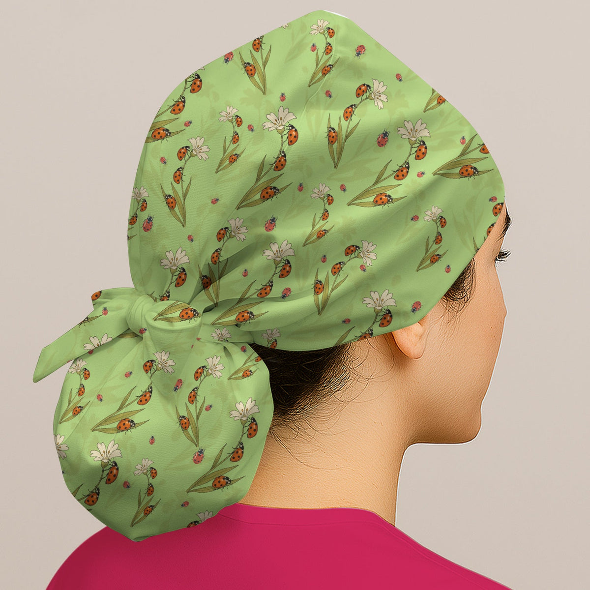 Fresh Daisy Ladybug Garden Scrub Cap
