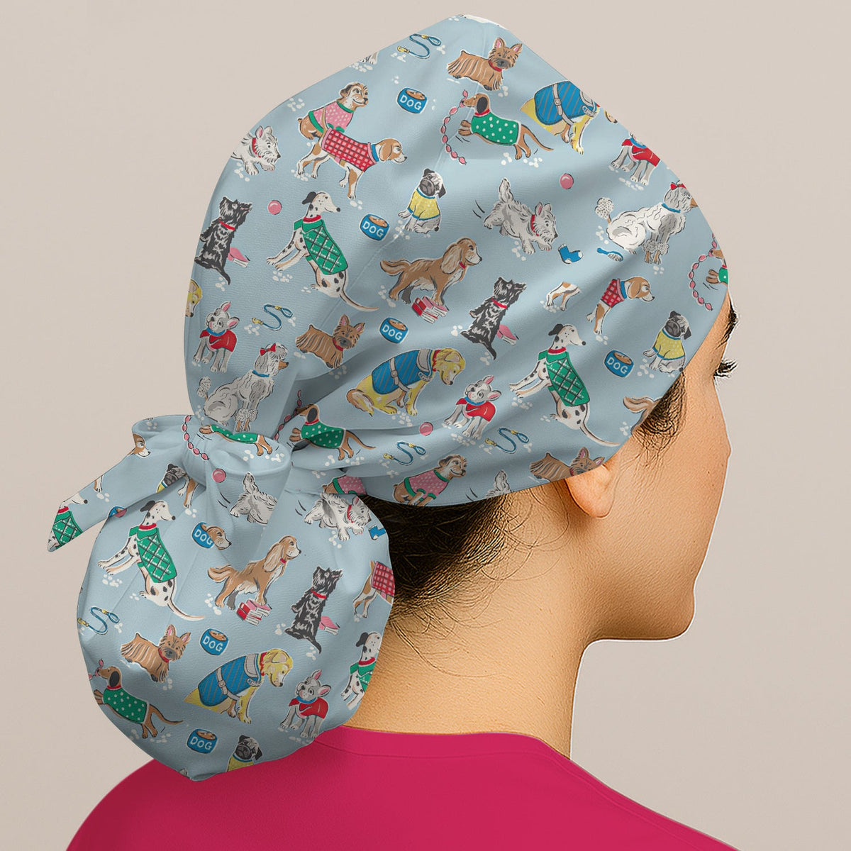 Dog Sweater Playing Ball Scrub Cap
