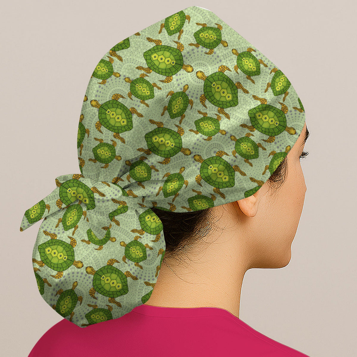 Australian Turtle Dot Art Scrub Cap
