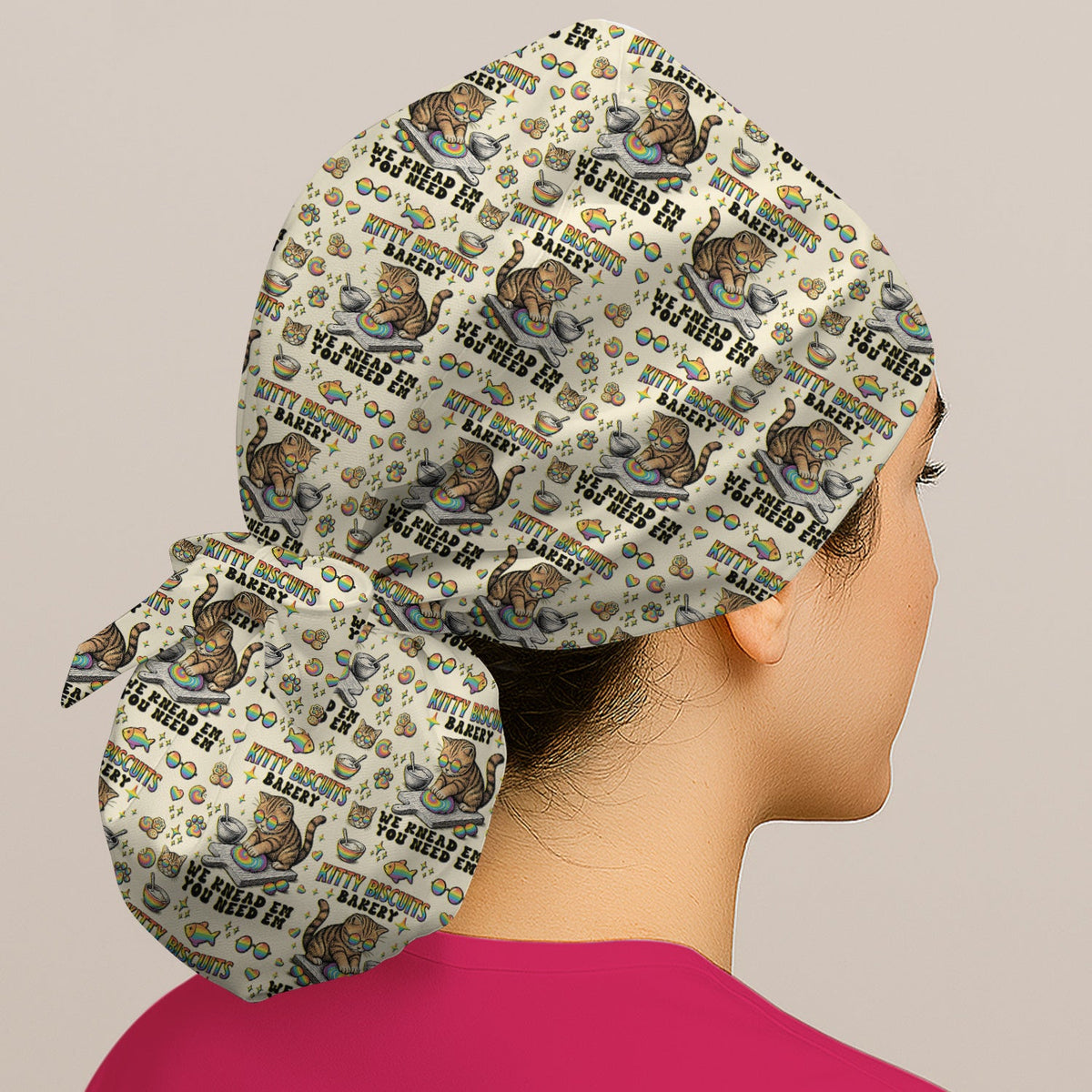 Pride Nurse Cat Baking Scrub Cap
