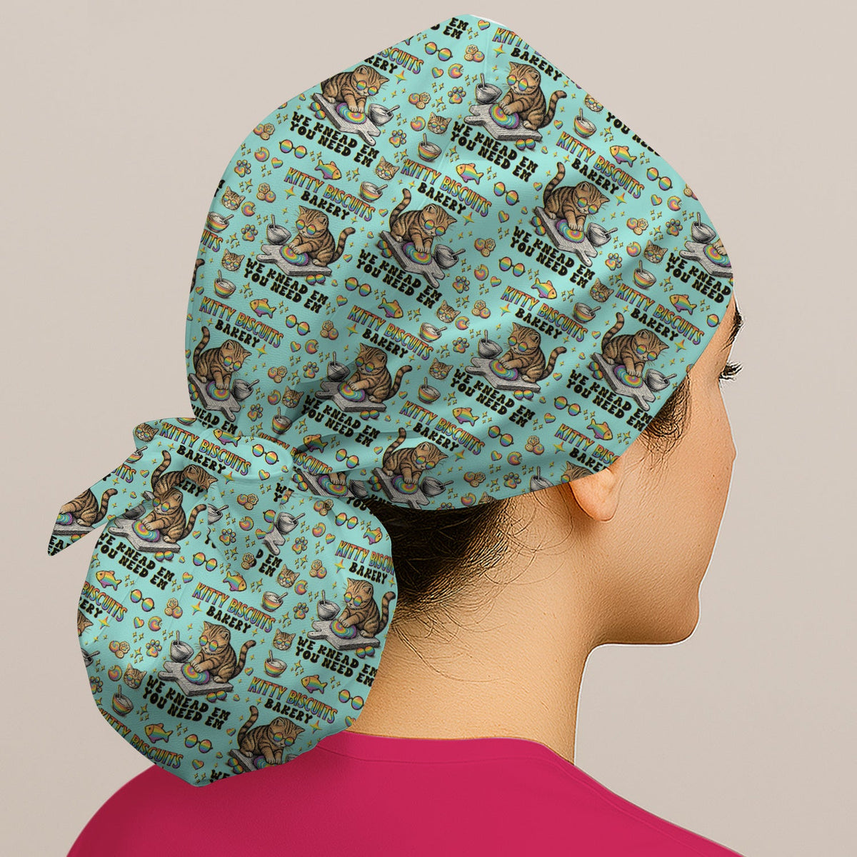 Pride Nurse Cat Baking Scrub Cap