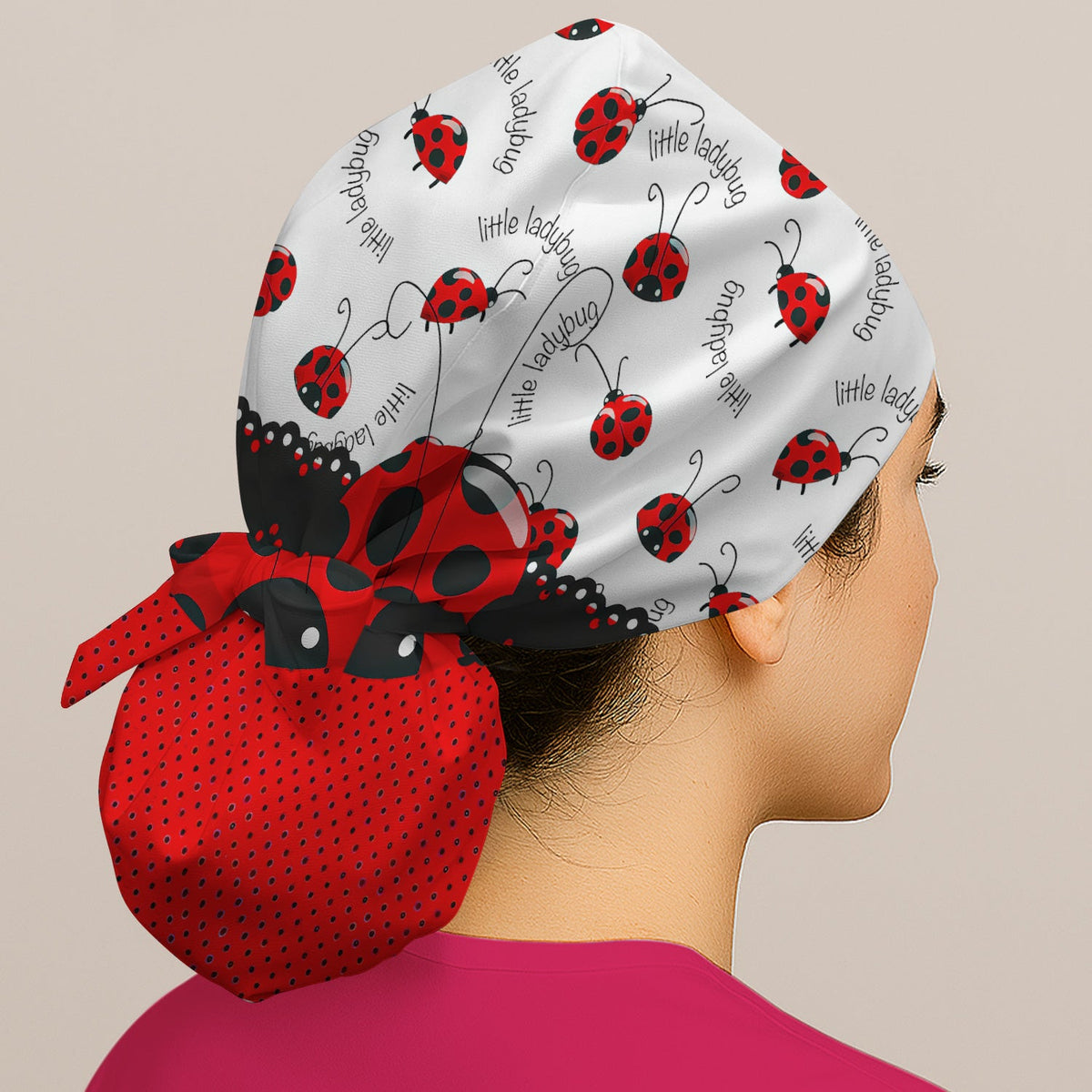 Little Ladybug Polka Dot Scrub Cap