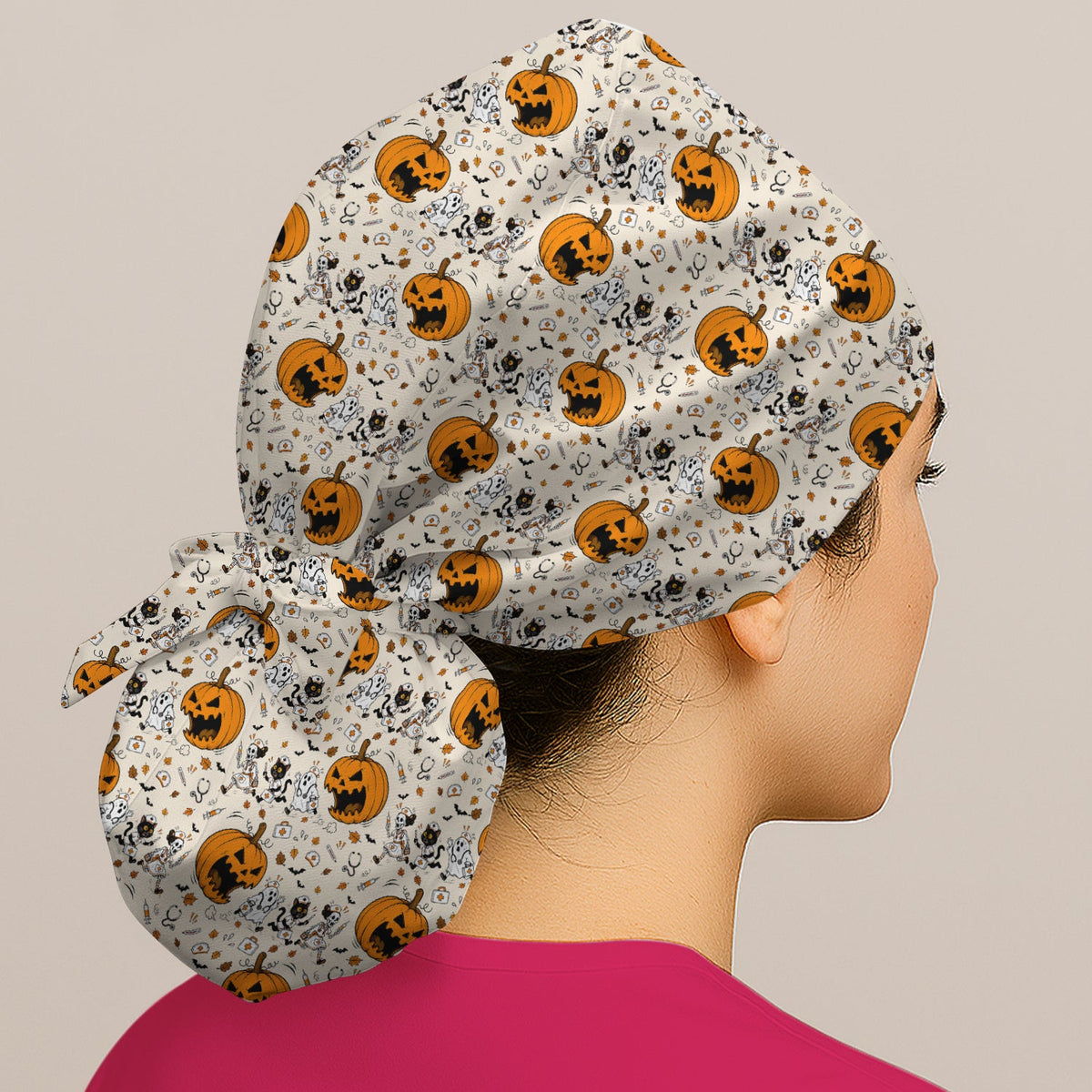 Pumpkin Chasing Nurses Scrub Cap - Halloween Gift