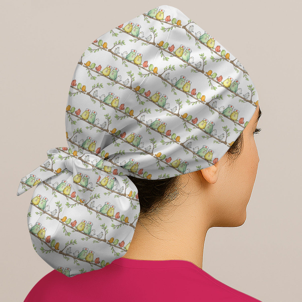 Birds On Branches Scrub Cap