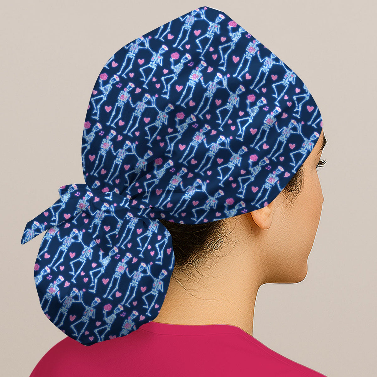 Skeleton Heart Scrub Cap