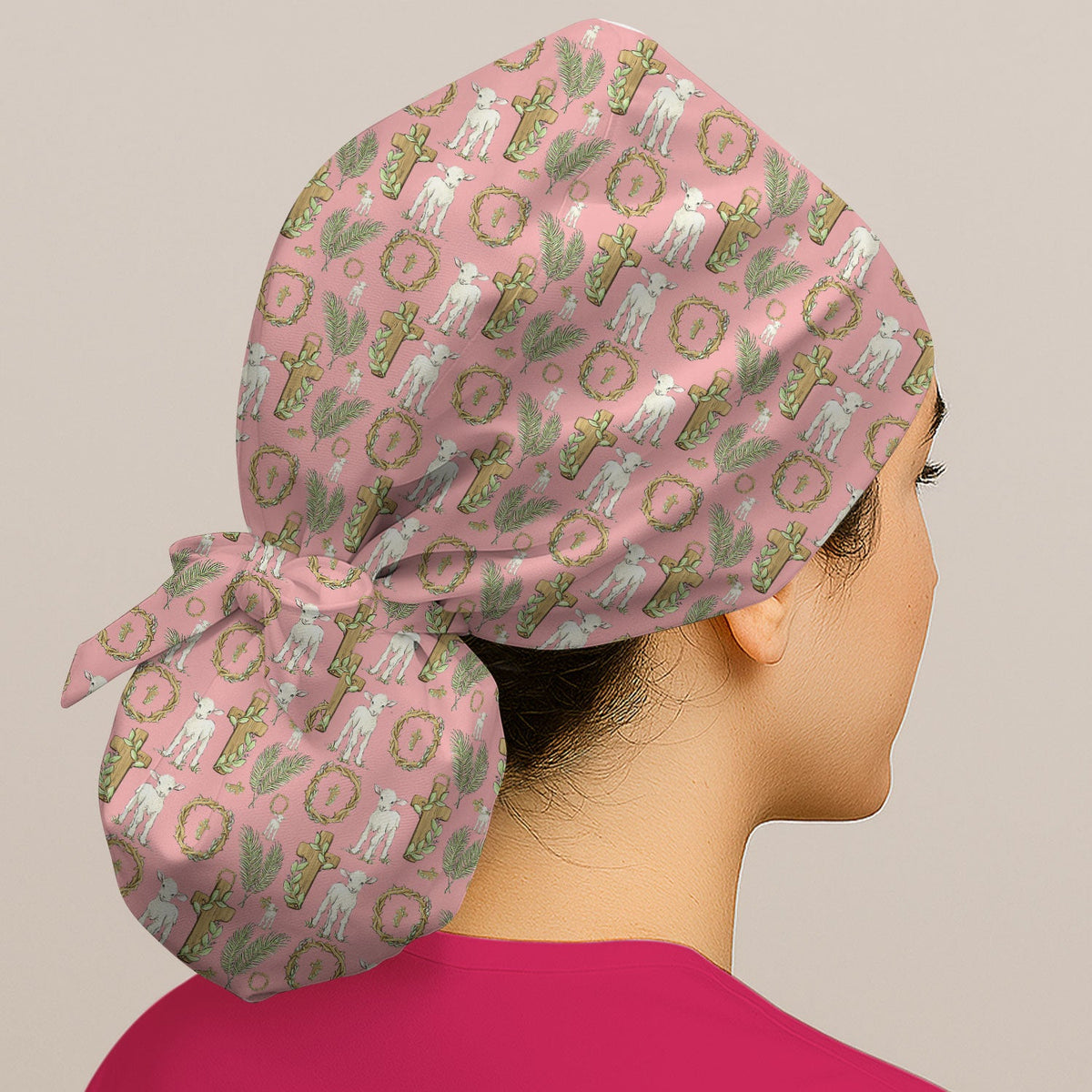 Faith Lamb Cross Scrub Cap
