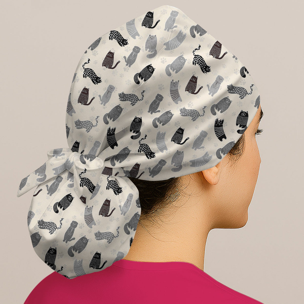 Cat Paw Print Scrub Cap