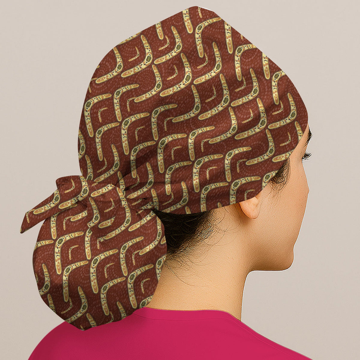 Aboriginal Boomerang Scrub Cap