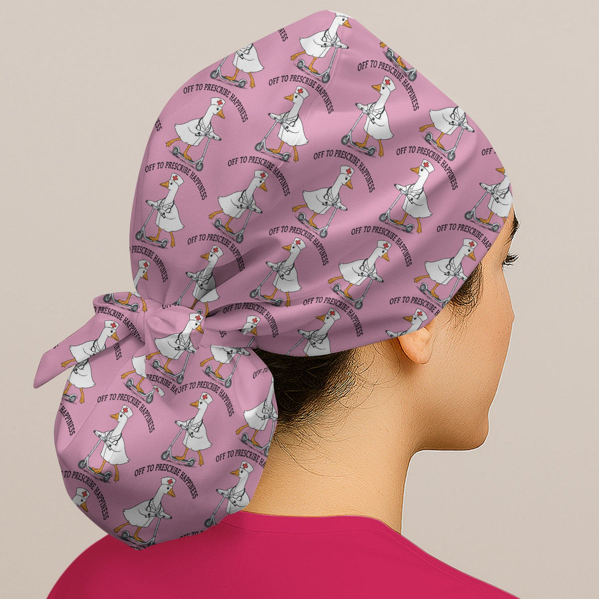 Goose Scooter Nurse Scrub Cap