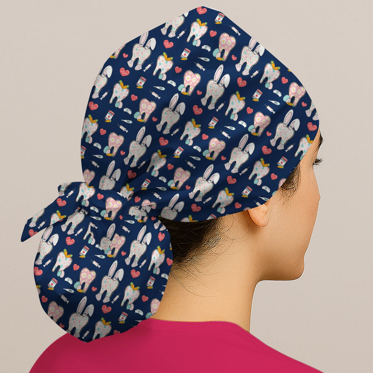 Easter Bunny Dentist Scrub Cap