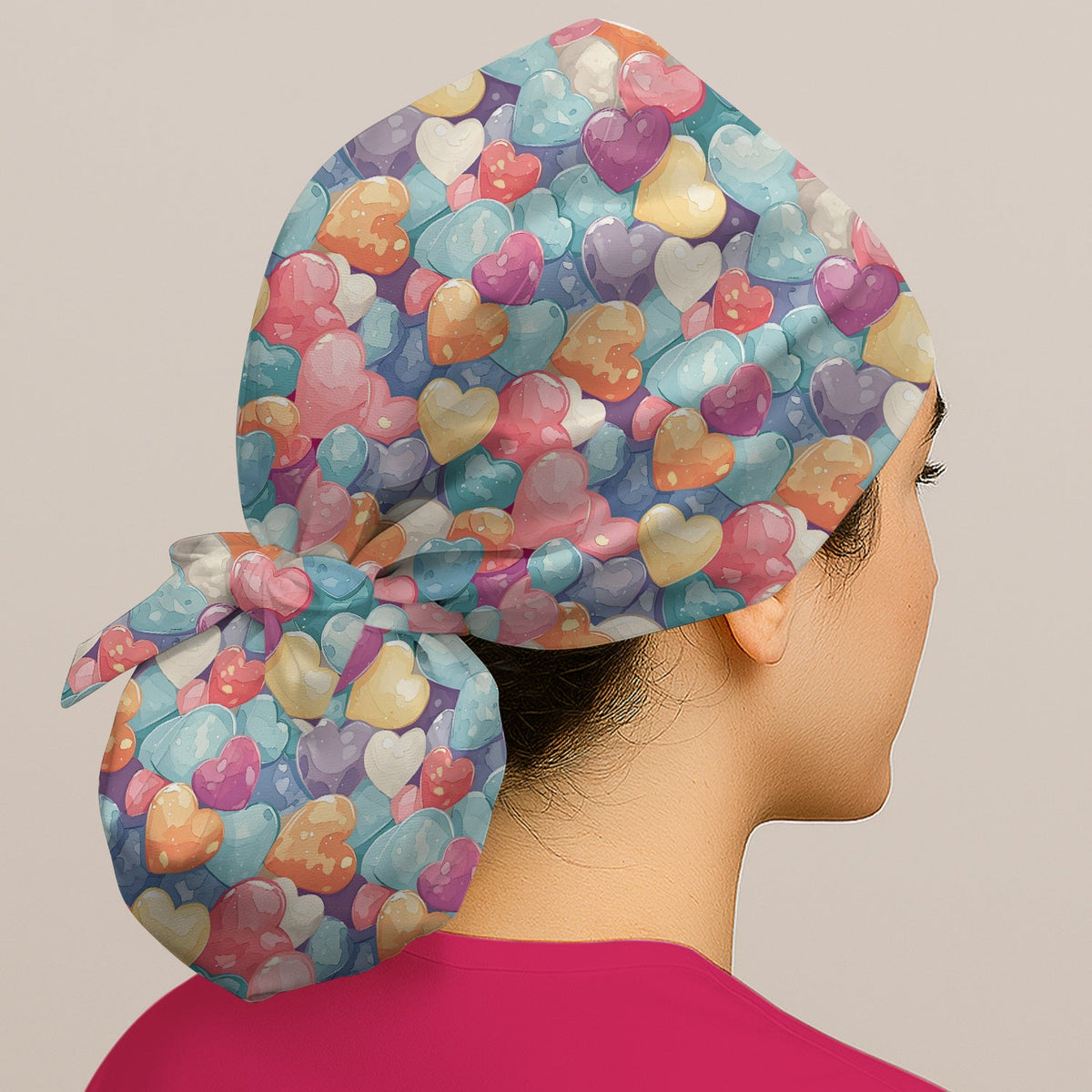 Sweet Valentine Heart Pediatric Scrub Cap