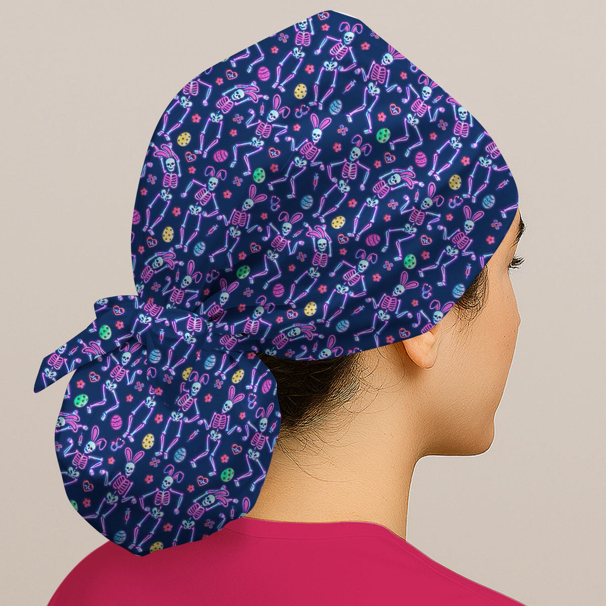 Neon Skeleton Scrub Cap - Easter Gift