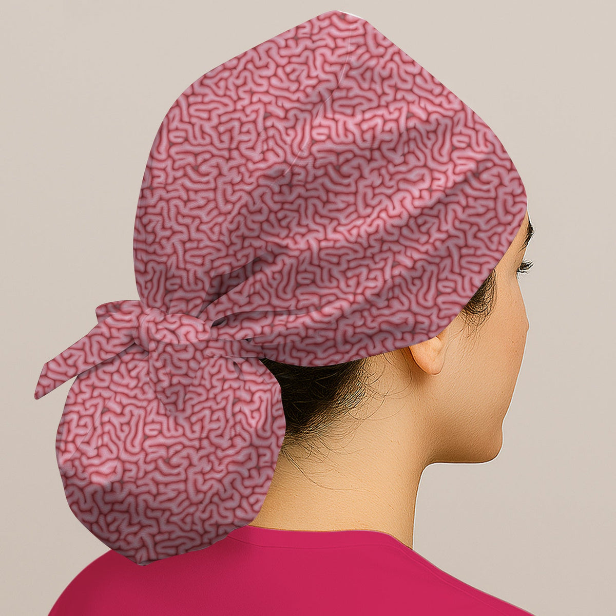 Pink Brain Anatomy Nurse Scrub Cap