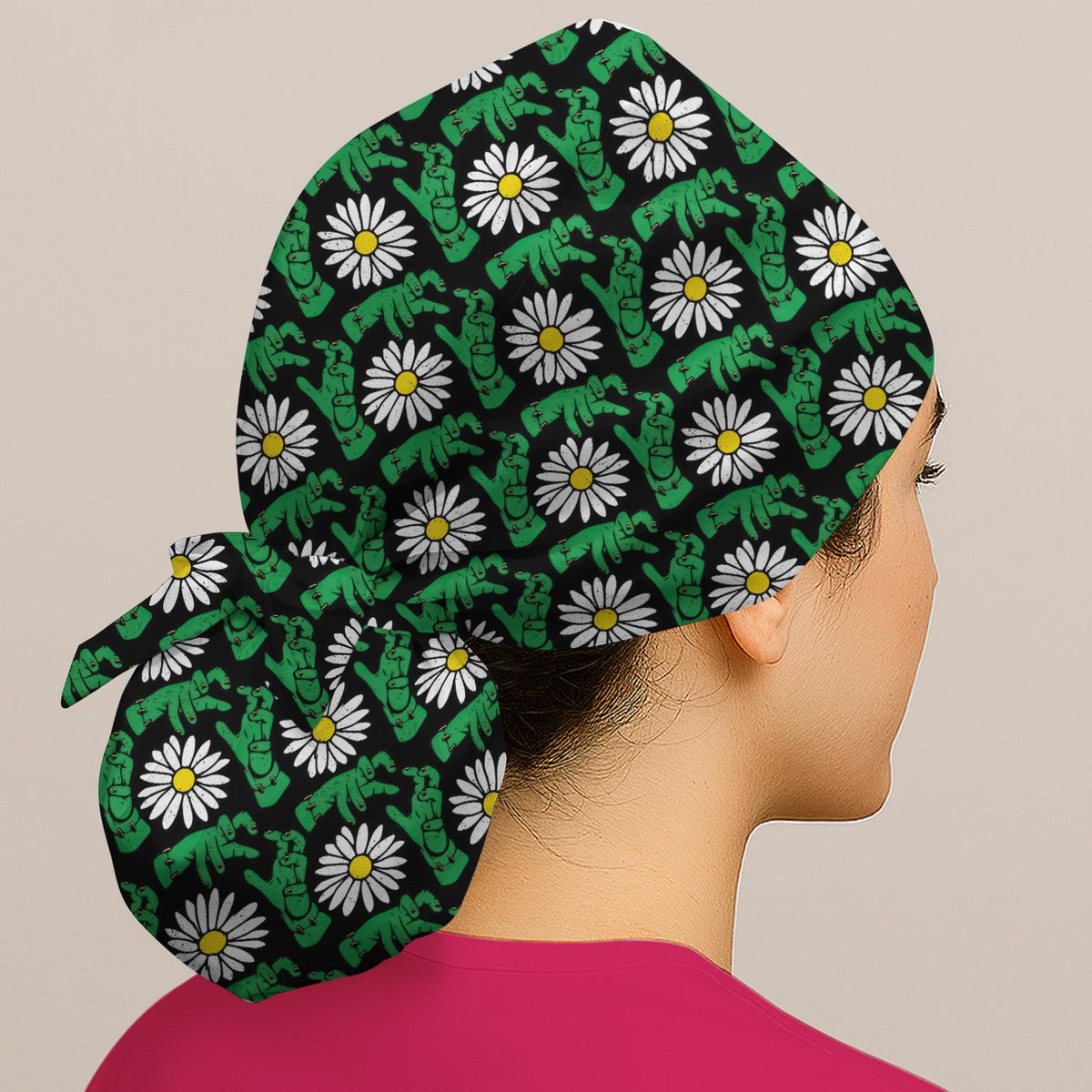 Monster Daisies Scrub Cap - Halloween Gift For Nurse