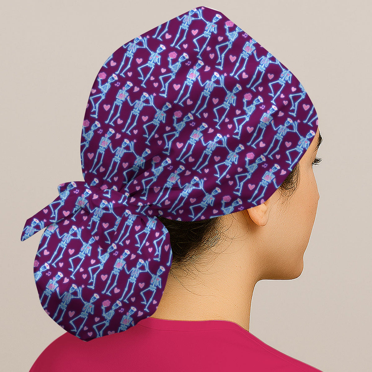 Skeleton Heart Scrub Cap