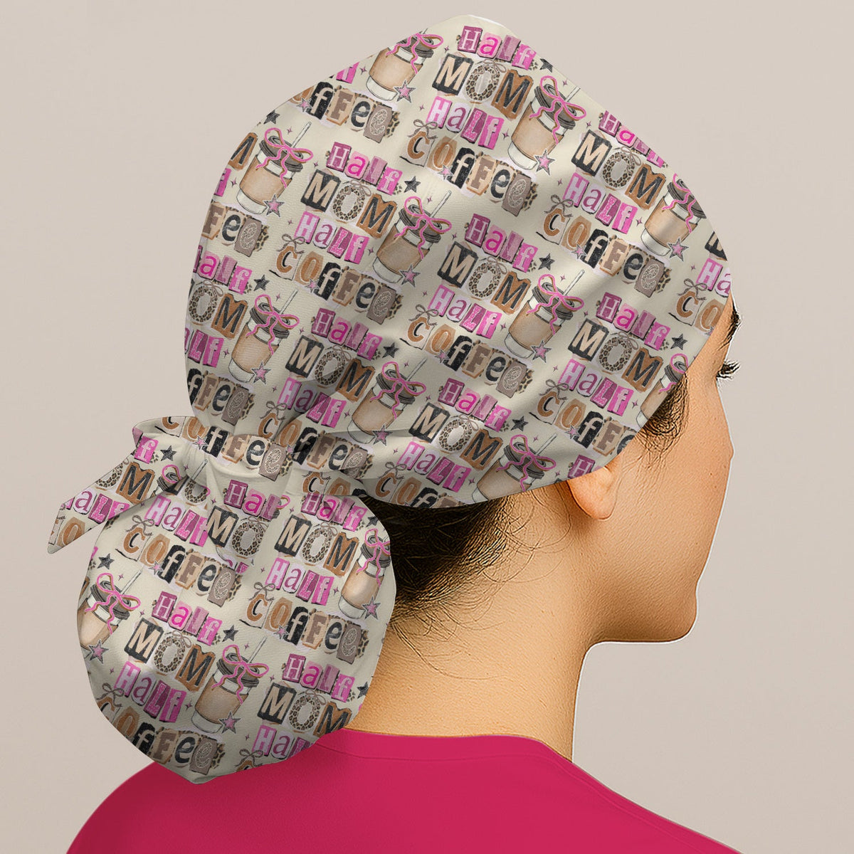 Half Mom Half Coffee Scrub Cap