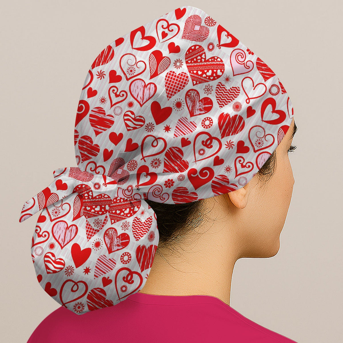 Valentine Heart Scrub Cap - Valentines Day Gift For Nurse