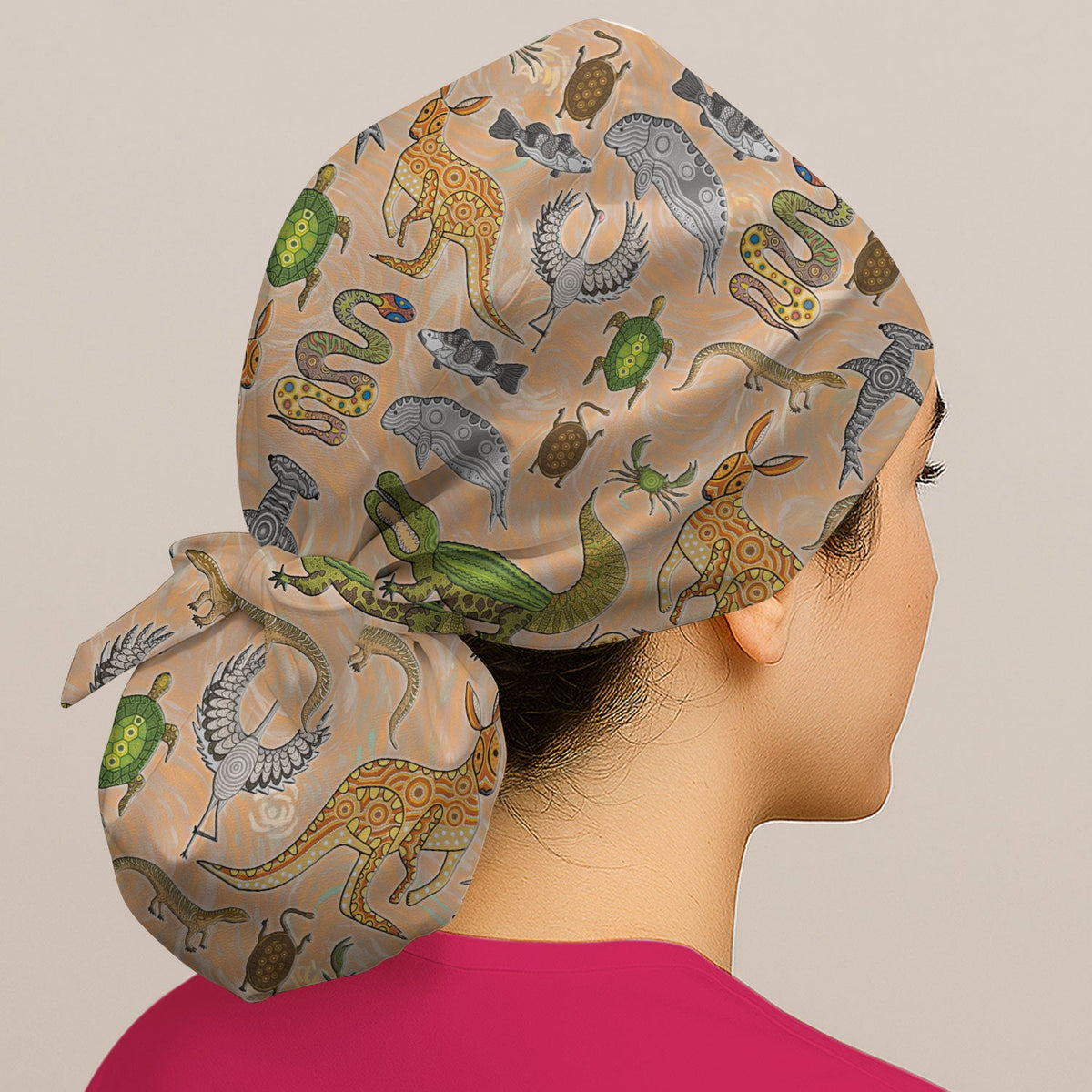 Crocodile Turtle Snake Scrub Cap