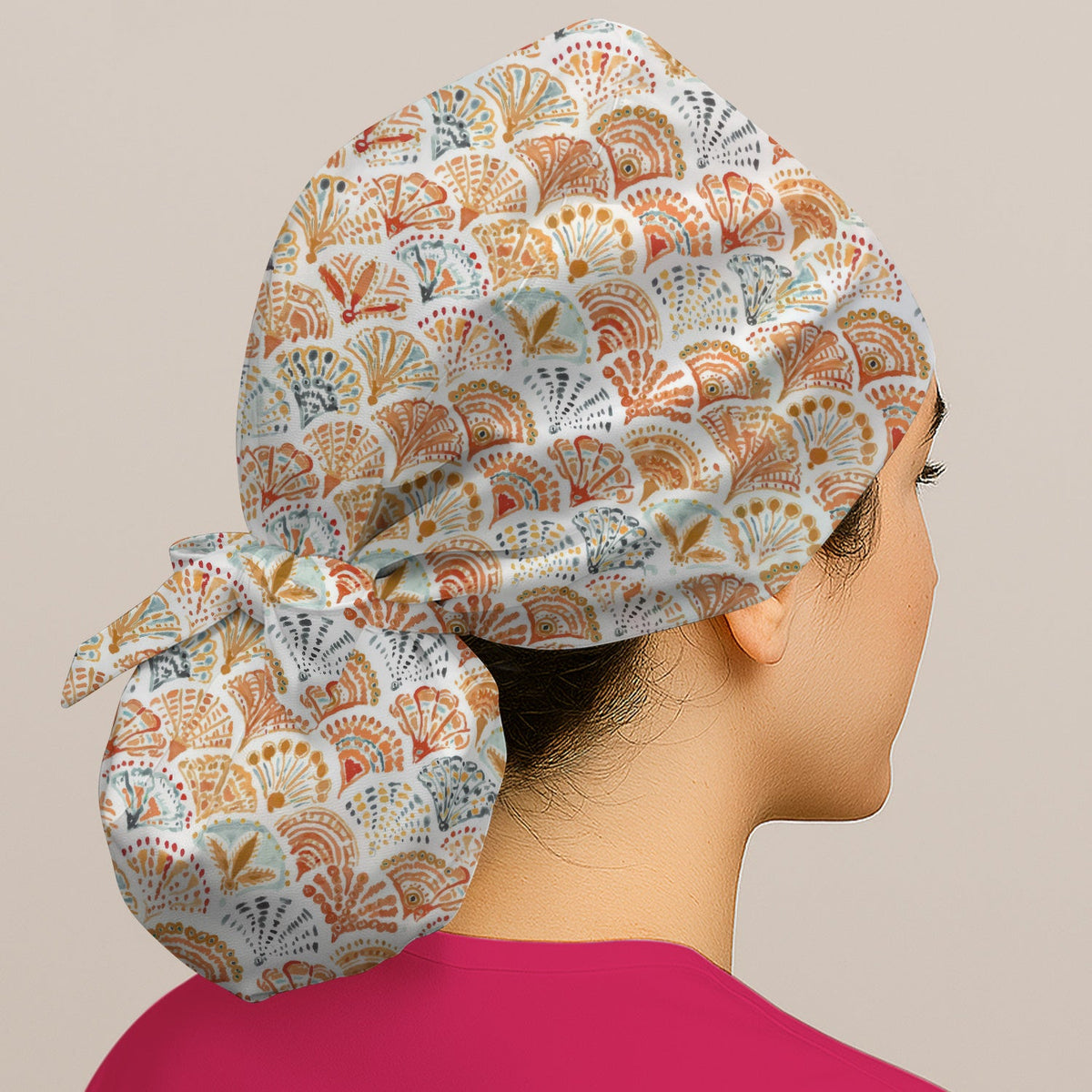 Cute Boho Fan Scrub Cap