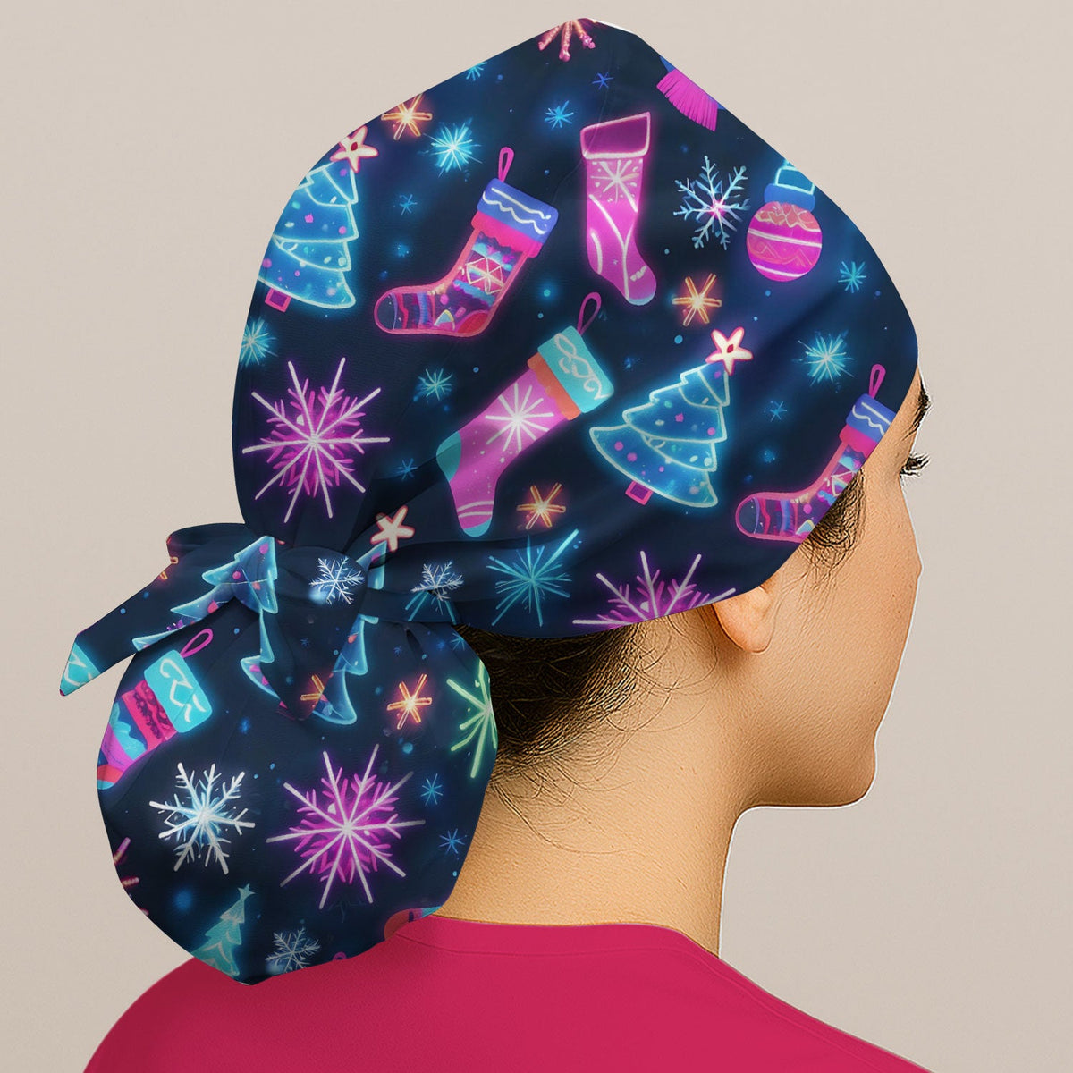 Xmas Neon Scrub Cap