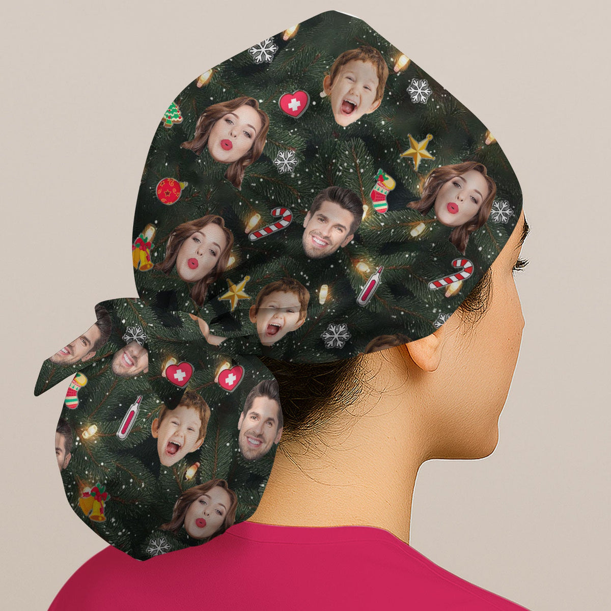 Personalized Christmas Photo Face Scrub Cap