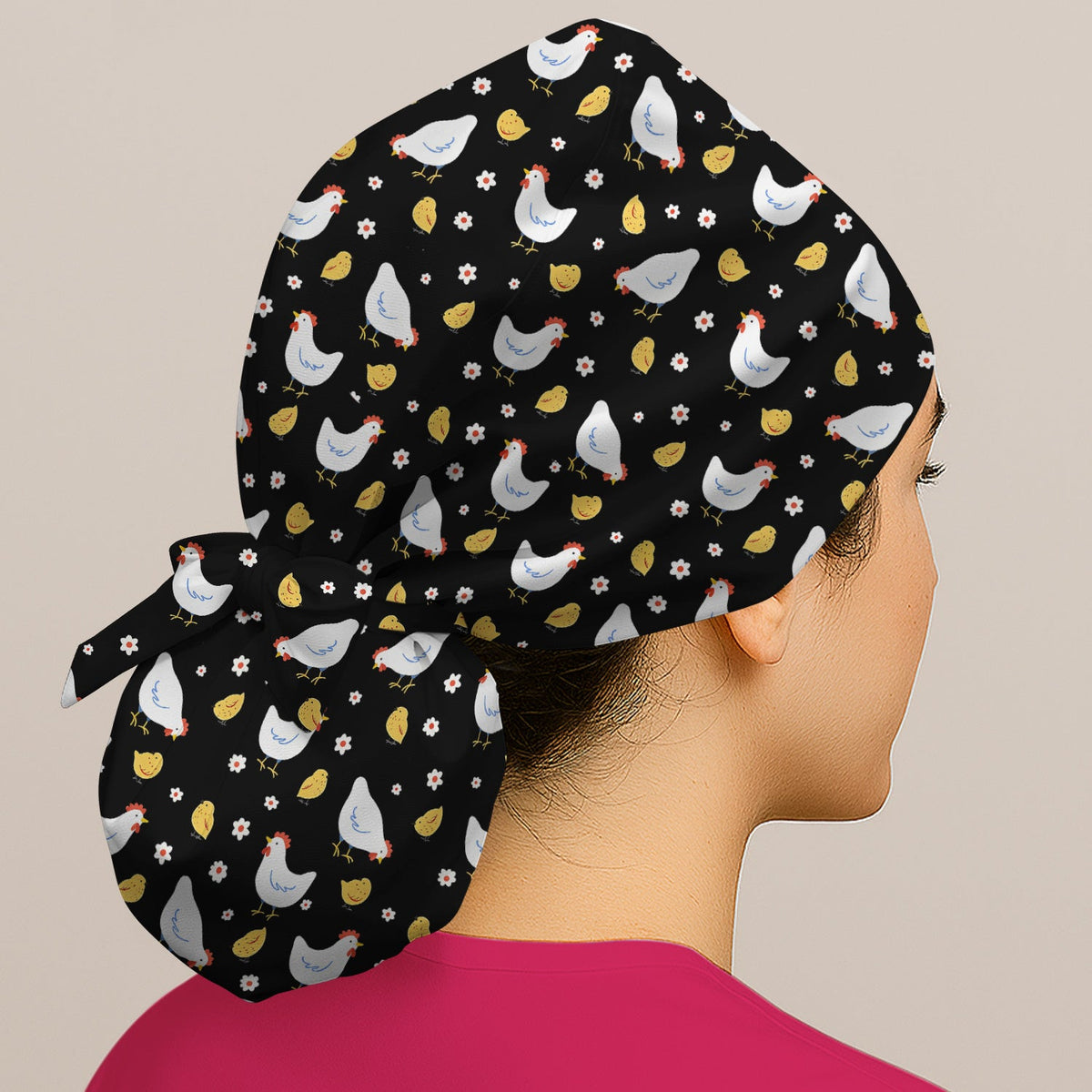 Chicken And Cute Chicks Scrub Cap