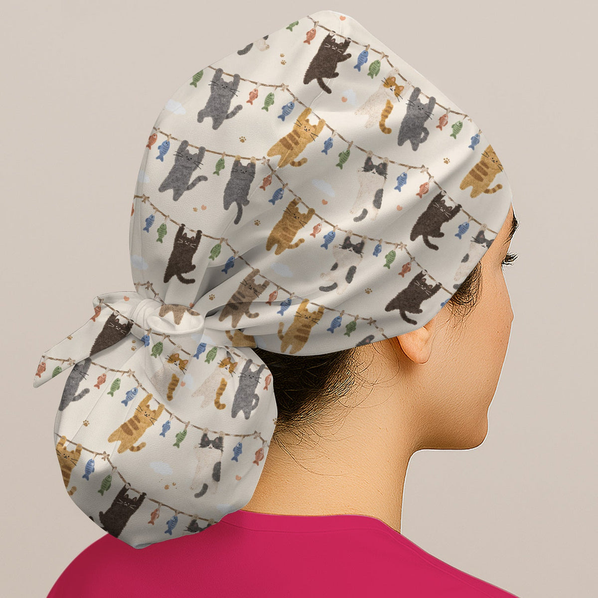 Hanging Cat Fishline Scrub Cap