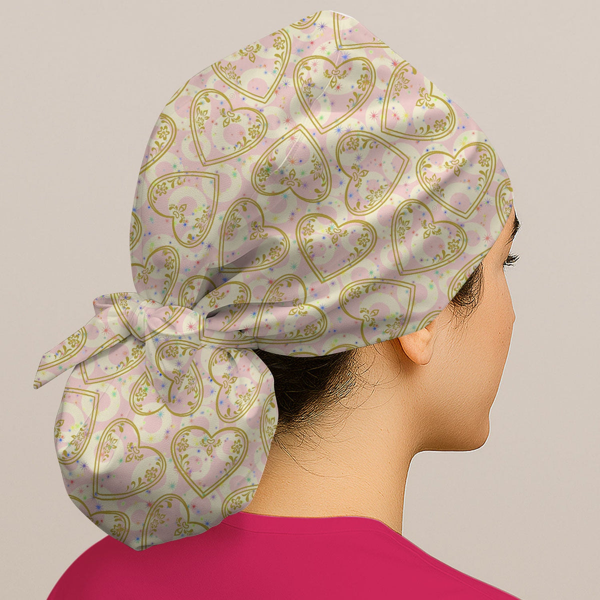 Valentine Hearts Scrub Cap